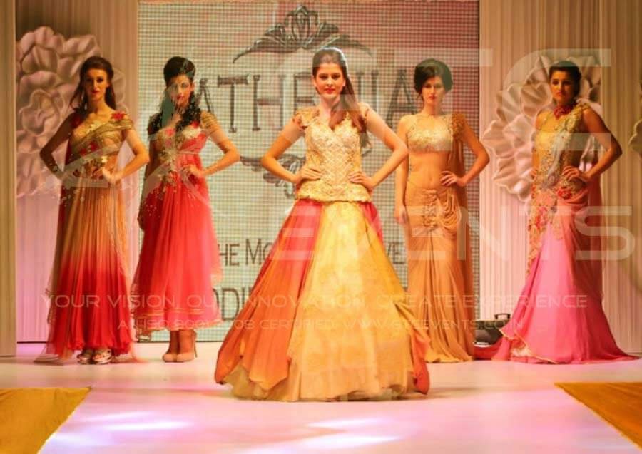 Models Walking in Athenia Fashion Show organized by GTC Events
